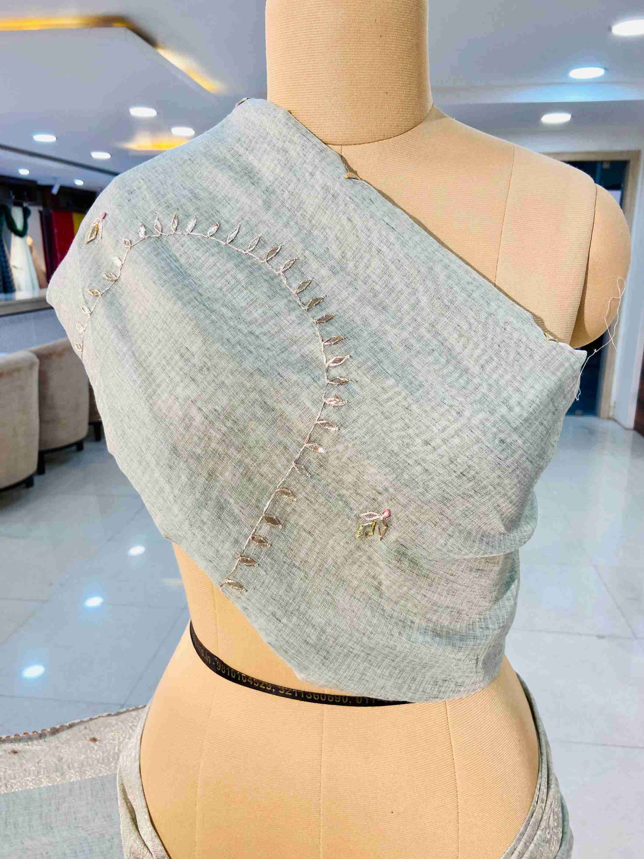 khadi Silk Gotta Patti Saree - Daabu Jaipur