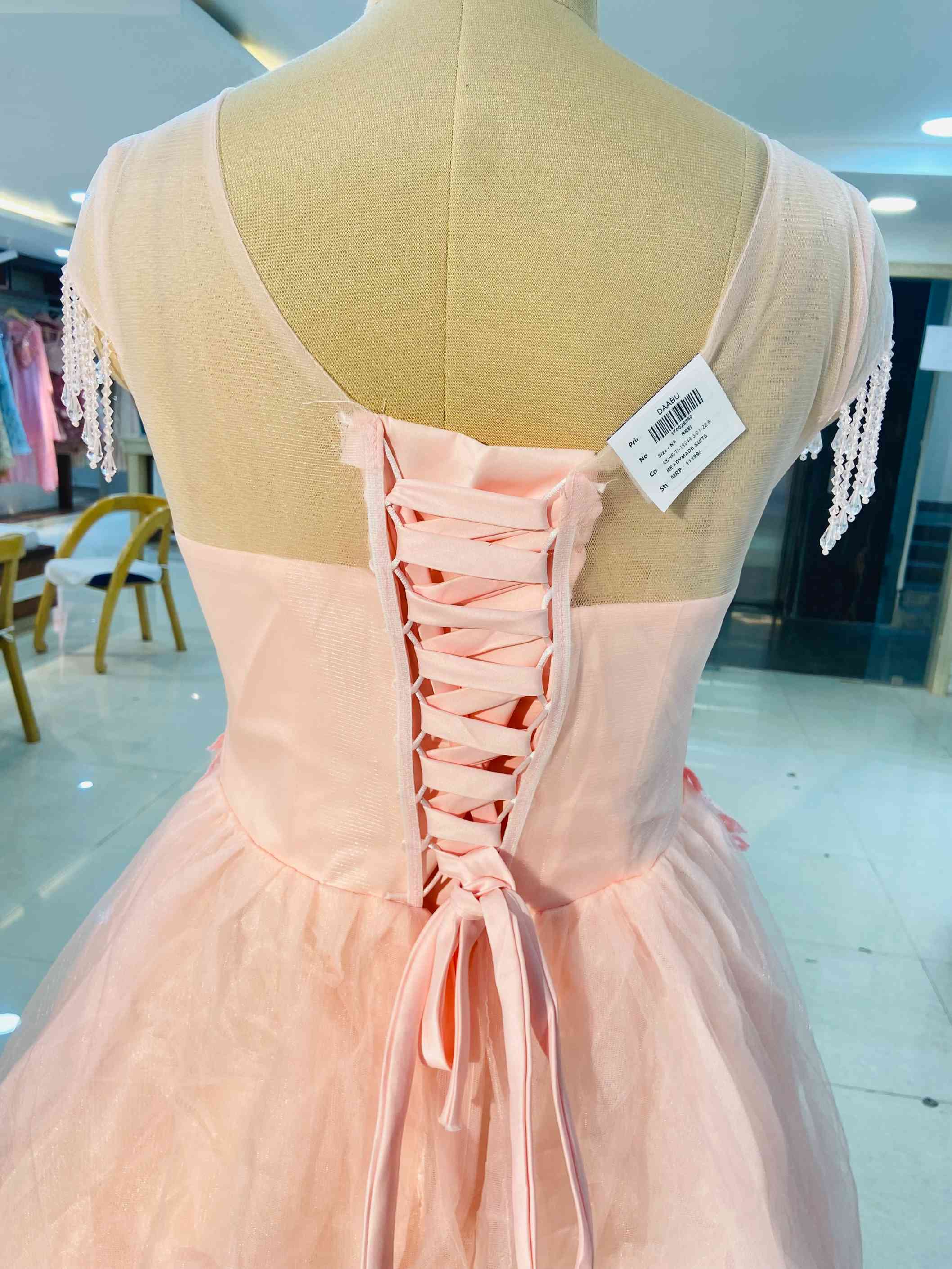 Baby Pink Sparkling Ball Gown - Daabu Jaipur