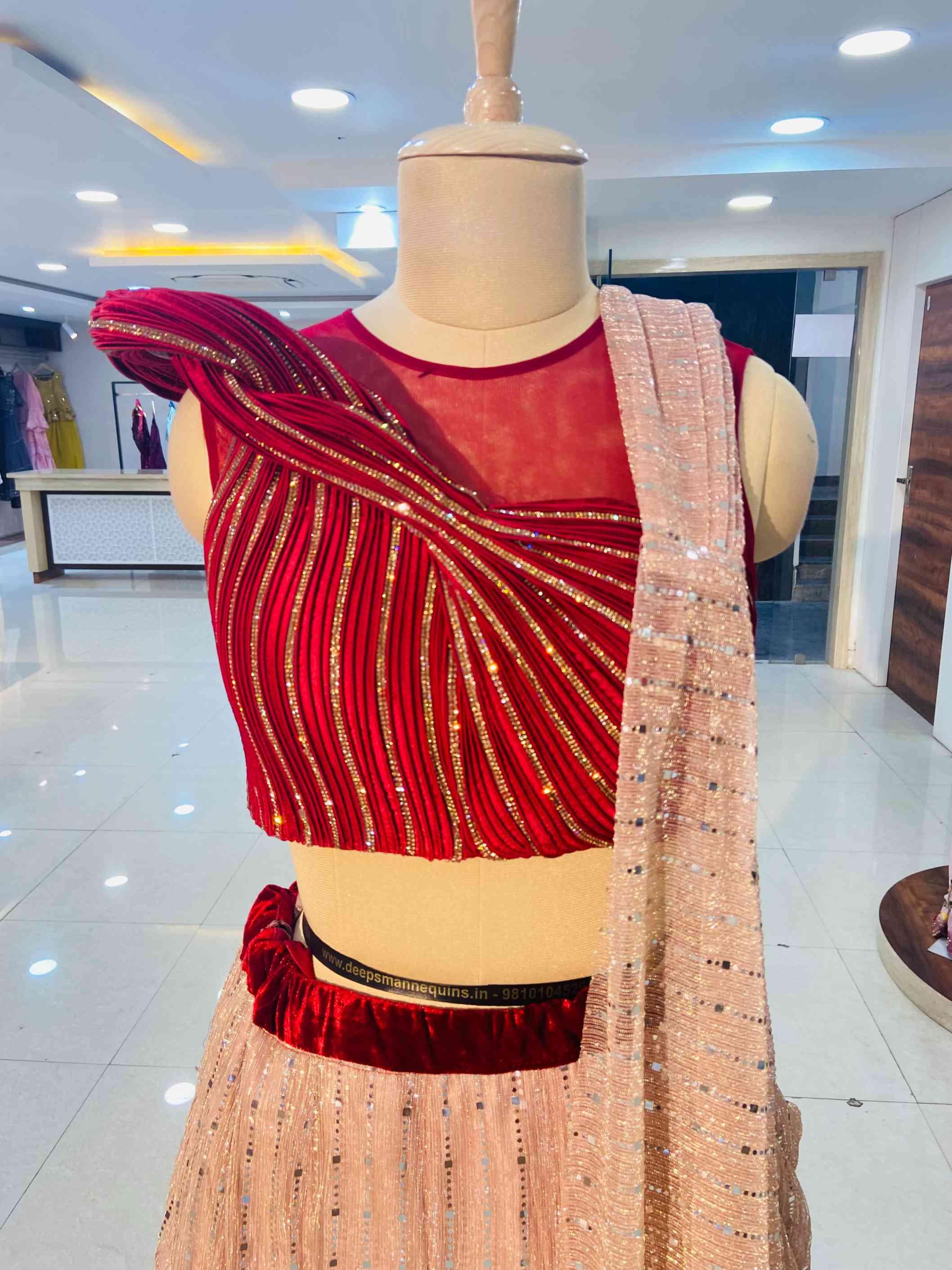 Baby Pink Designer Lehenga With Blouse And Dupatta - Daabu Jaipur